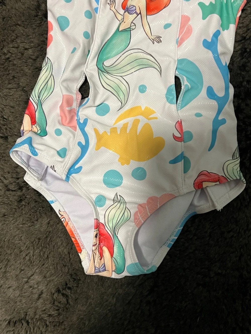 Girls Disney Ariel Mermaid One-Piece Swimsuit Size 4